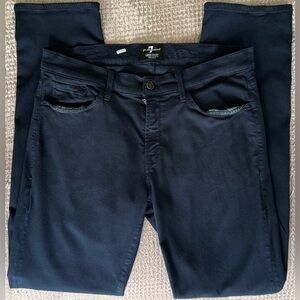 7 For All Mankind Luxe Sport Select Slim Navy Stretch Pants Size 36 x 30👖